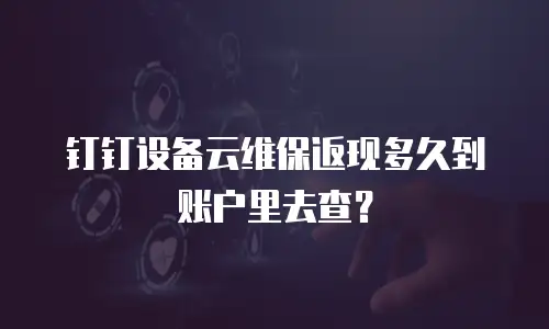 钉钉设备云维保返现多久到账户里去查？