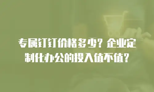 专属钉钉价格多少？企业定制化办公的投入值不值？