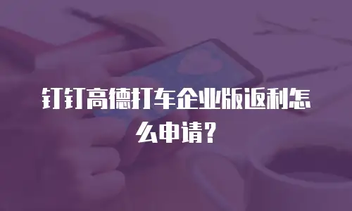 钉钉高德打车企业版返利怎么申请？