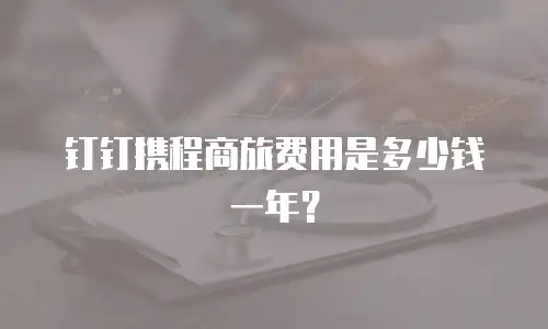 钉钉携程商旅费用是多少钱一年？