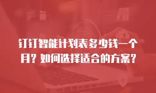钉钉智能计划表多少钱一个月？如何选择适合的方案？