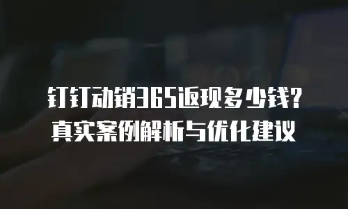 钉钉动销365返现多少钱？真实案例解析与优化建议