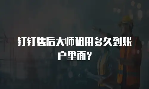 钉钉售后大师租用多久到账户里面？