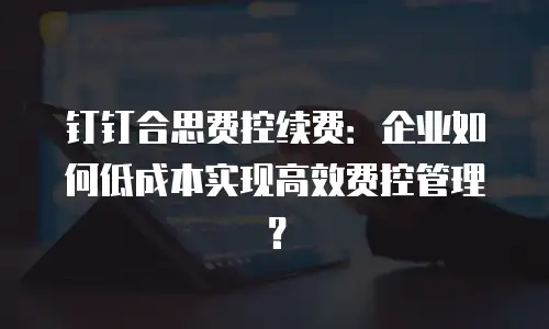钉钉合思费控续费：企业如何低成本实现高效费控管理？