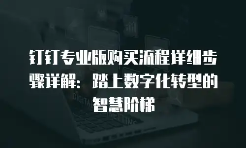 钉钉专业版购买流程详细步骤详解：踏上数字化转型的智慧阶梯