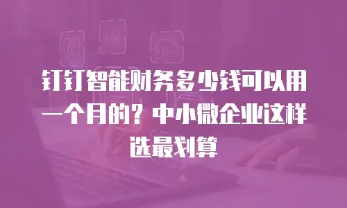 钉钉智能财务多少钱可以用一个月的？中小微企业这样选最划算