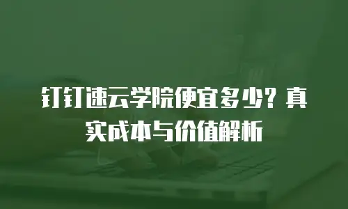 钉钉速云学院便宜多少？真实成本与价值解析