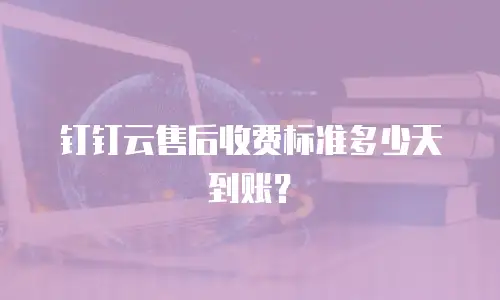 钉钉云售后收费标准多少天到账？