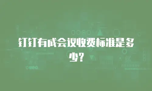 钉钉有成会议收费标准是多少？