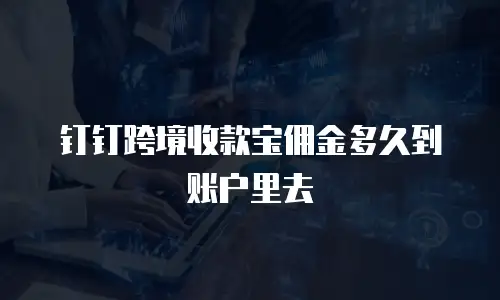 钉钉跨境收款宝佣金多久到账户里去