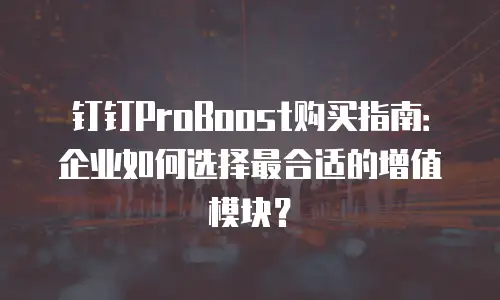 钉钉ProBoost购买指南：企业如何选择最合适的增值模块？