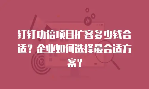 钉钉功倍项目扩容多少钱合适？企业如何选择最合适方案？