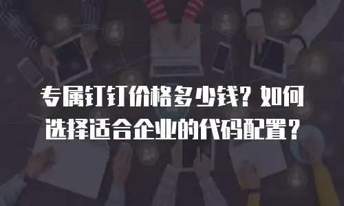 专属钉钉价格多少钱？如何选择适合企业的代码配置？