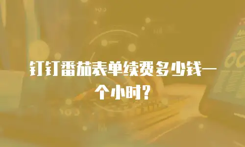 钉钉番茄表单续费多少钱一个小时？