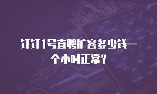 钉钉1号直聘扩容多少钱一个小时正常？