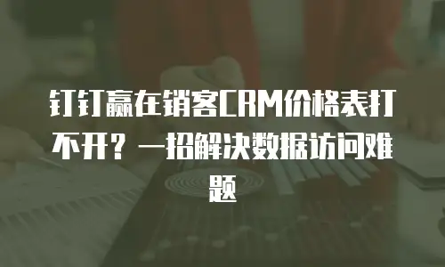 钉钉赢在销客CRM价格表打不开？一招解决数据访问难题