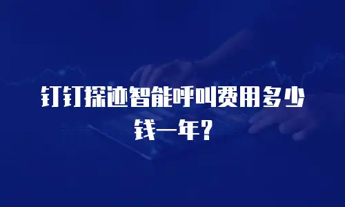 钉钉探迹智能呼叫费用多少钱一年？