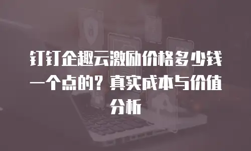 钉钉企趣云激励价格多少钱一个点的？真实成本与价值分析