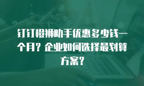 钉钉橙狮助手优惠多少钱一个月？企业如何选择最划算方案？