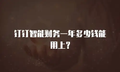 钉钉智能财务一年多少钱能用上？