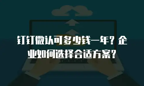 钉钉微认可多少钱一年？企业如何选择合适方案？