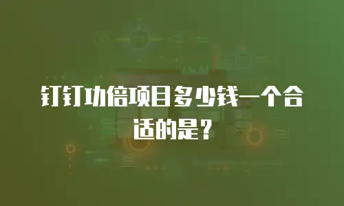 钉钉功倍项目多少钱一个合适的是？