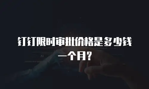 钉钉限时审批价格是多少钱一个月？