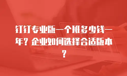 钉钉专业版一个班多少钱一年？企业如何选择合适版本？