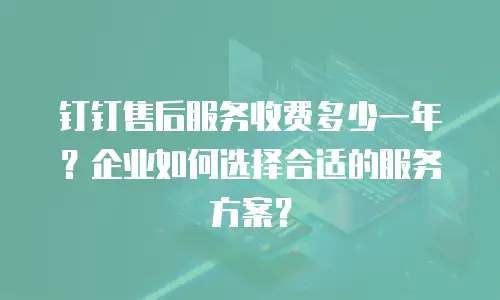 钉钉售后服务收费多少一年？企业如何选择合适的服务方案？