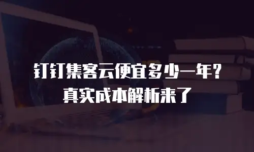 钉钉集客云便宜多少一年？真实成本解析来了
