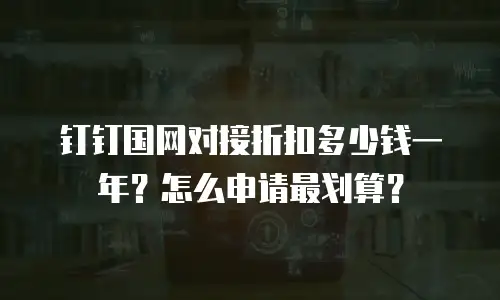 钉钉国网对接折扣多少钱一年？怎么申请最划算？