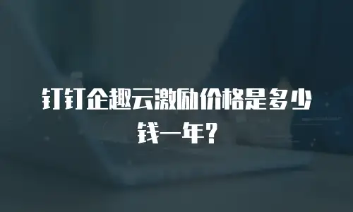 钉钉企趣云激励价格是多少钱一年？