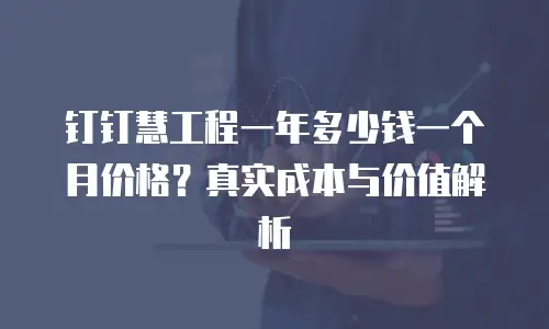 钉钉慧工程一年多少钱一个月价格？真实成本与价值解析