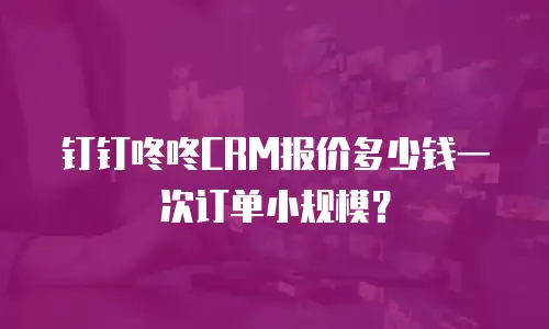钉钉咚咚CRM报价多少钱一次订单小规模？