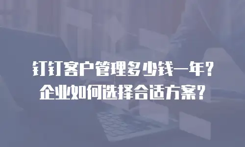 钉钉客户管理多少钱一年？企业如何选择合适方案？