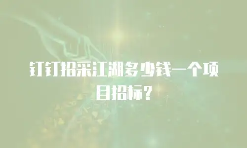 钉钉招采江湖多少钱一个项目招标？