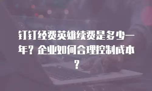 钉钉经费英雄续费是多少一年？企业如何合理控制成本？