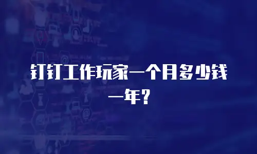 钉钉工作玩家一个月多少钱一年？