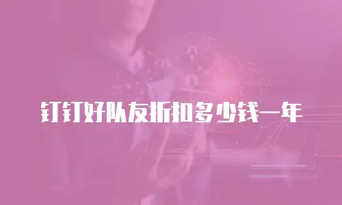 钉钉好队友折扣多少钱一年
