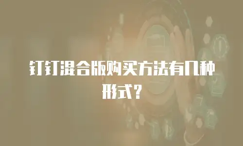 钉钉混合版购买方法有几种形式？