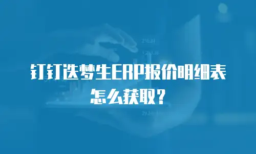 钉钉迭梦生ERP报价明细表怎么获取？