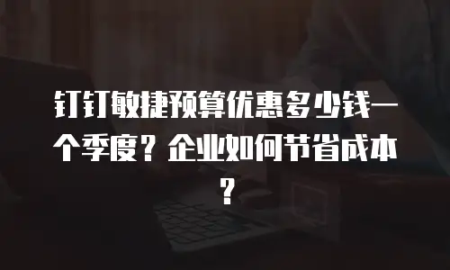 钉钉敏捷预算优惠多少钱一个季度？企业如何节省成本？