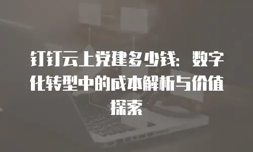 钉钉云上党建多少钱：数字化转型中的成本解析与价值探索