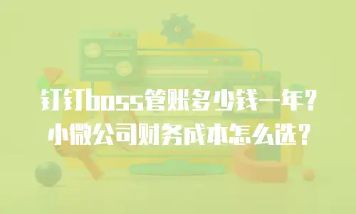 钉钉boss管账多少钱一年？小微公司财务成本怎么选？