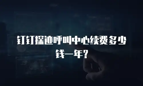 钉钉探迹呼叫中心续费多少钱一年？
