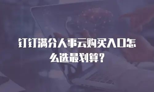 钉钉满分人事云购买入口怎么选最划算？