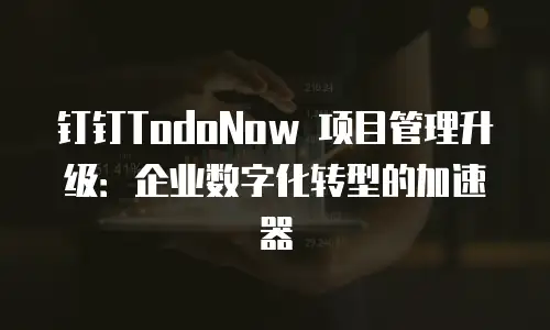 钉钉TodoNow 项目管理升级：企业数字化转型的加速器