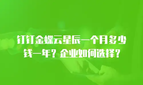 钉钉金蝶云星辰一个月多少钱一年？企业如何选择？