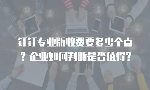 钉钉专业版收费要多少个点？企业如何判断是否值得？
