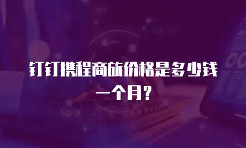 钉钉携程商旅价格是多少钱一个月？